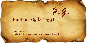 Herter Györgyi névjegykártya